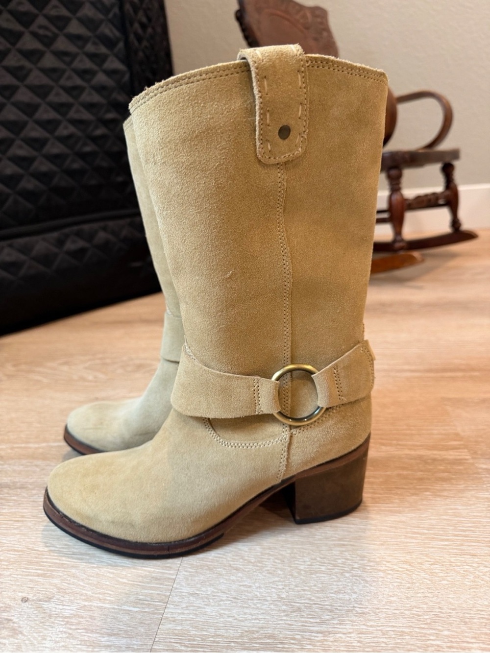 Free People Vero Cuoio tan suede mid-calf boots